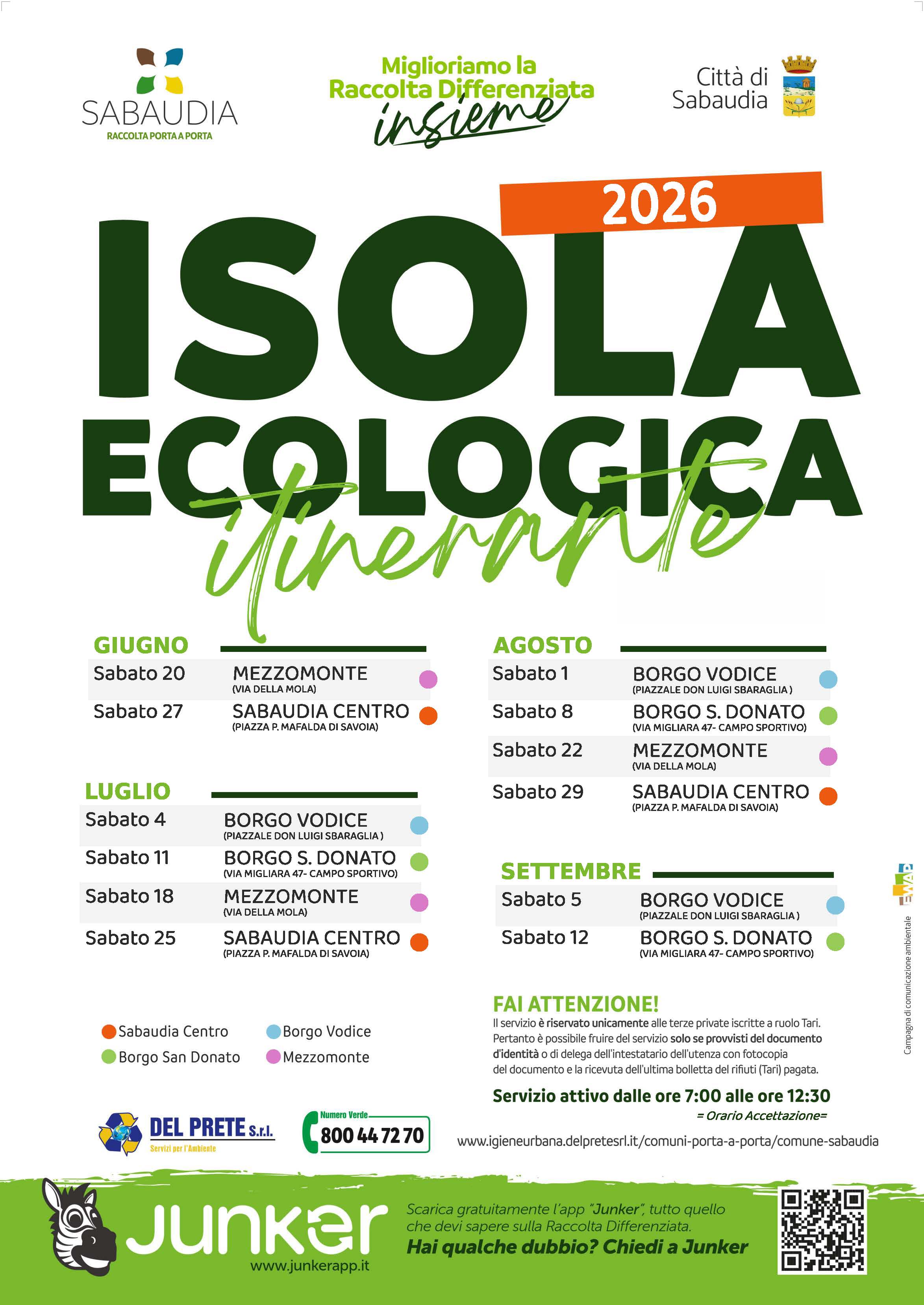 Locandina isola ecologica Sabaudia 2026 web