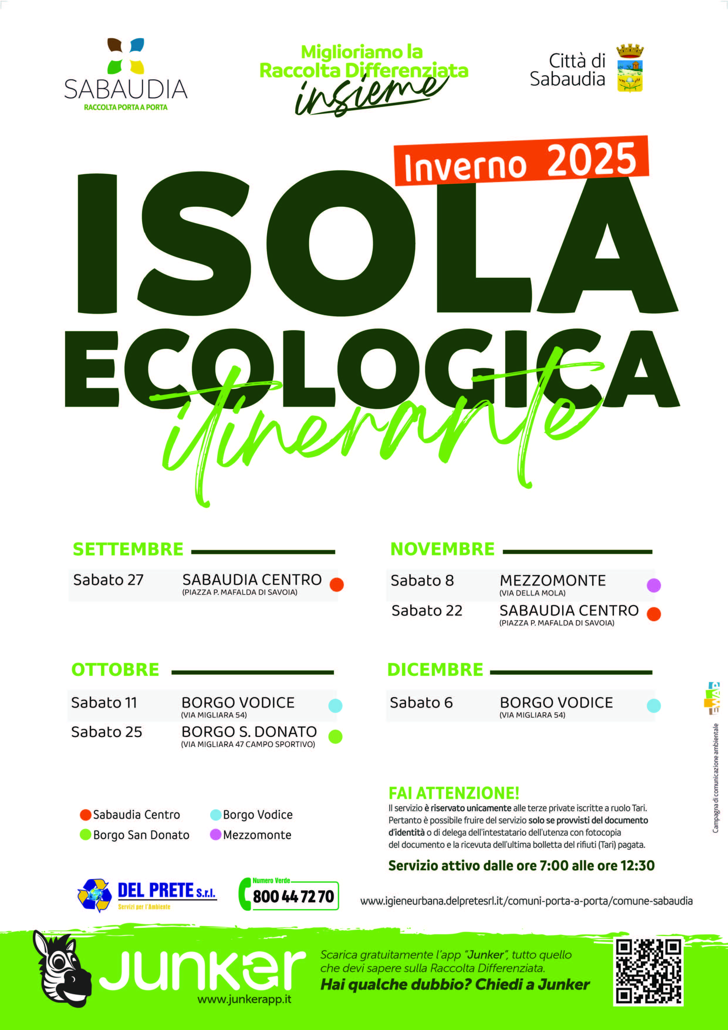 Locandina isola ecol Sabaudia 2025 invernale